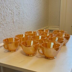 Vintage Carnival Glass tea Cup Set of 11